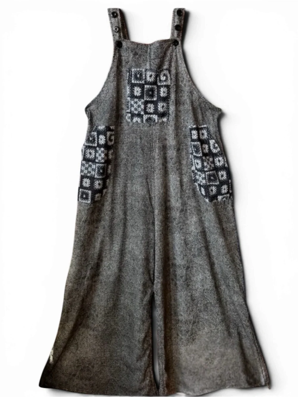 Yak & Yeti Gray Patterned Women's Jumpsuit